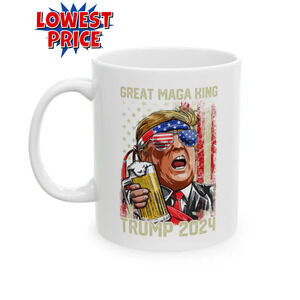 GREAT MAGA KING TRUMP 2024 - Ceramic Mug (White, 11oz)
